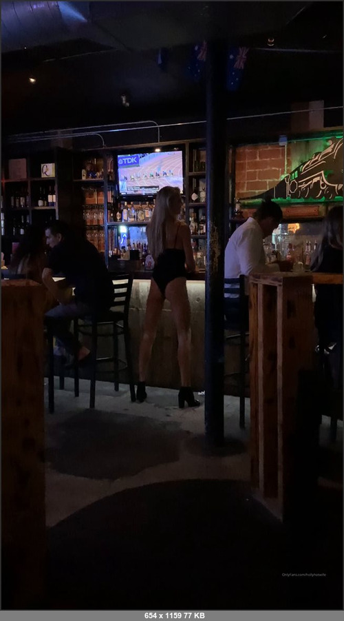 MEGA-FANS – hollyhotwife-29-09-2019-Holly just pulled off her skirt, walked up to the bar, ordered drinks…and everyone went apeshit wanting pics        And I thought we were getting thrown o