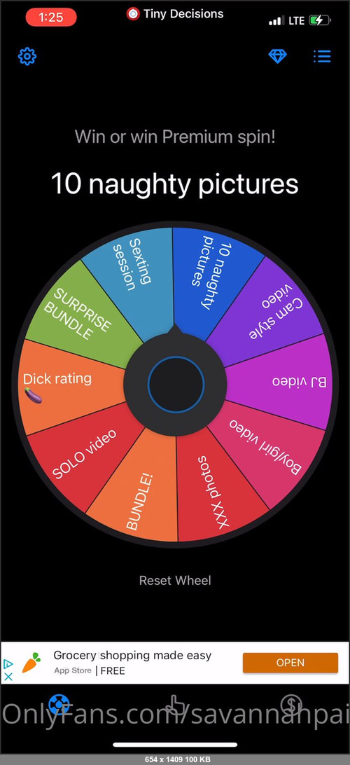 MEGA-FANS – savannahpaige-24-04-2021-Last night of spin the wheel in April  Discounted to 8.99 a spin  lets play