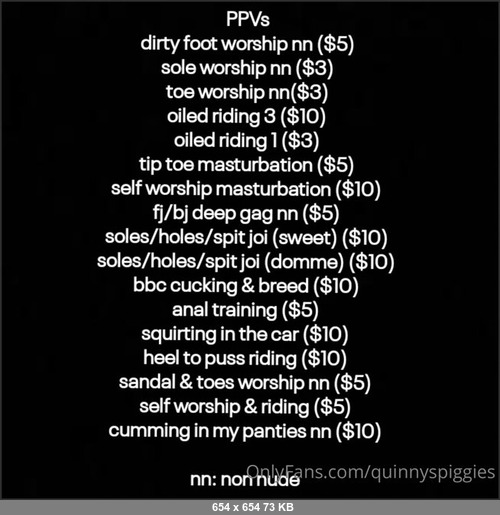 MEGA-FANS – quinnyspiggies-14-04-2021-Hey folks  This is a list of recent PPVs I have sent out, with prices. Some of these are clips on reddit, and may have brought you to my page. If one ca
