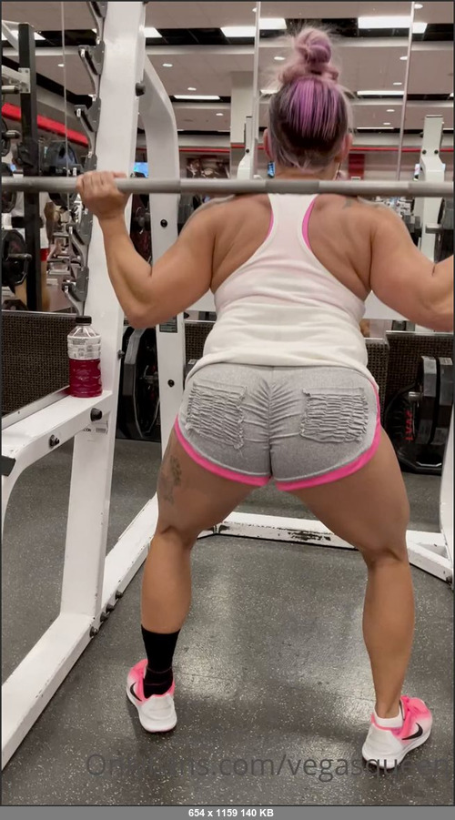 MEGA-FANS – vegasqueen-21-07-2021-Hubby tricked me on this leg workout. Usually squats come first after a few warm ups. Not this time. He ran me thru my entire leg workout, and completely demoli