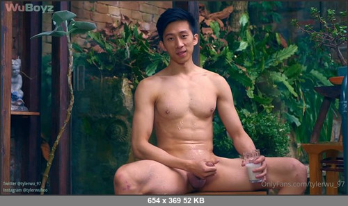 MEGA-FANS – tylerwu97-03-10-2021-Have you ever seen an uncut Asian boy use plant based yoghurt as lube, play with his dick and hole under the rain, shoot his cum in the yoghurt and then drink i