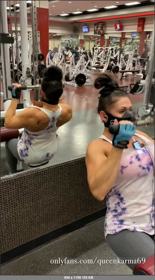 MEGA-FANS – vegasqueen-25-11-2020-This back workout was fuckn intense. Now mandated to wear a mask at all times during a workout, we said fuck it and bought some altitude elevation masks to make