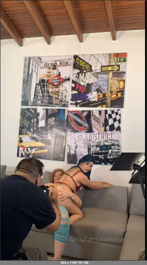 MEGA-FANS – sarajay-15-08-2019-I always have my strap on handy when I know Im shooting a lesbian scene  Mila Fox took it like a champ.