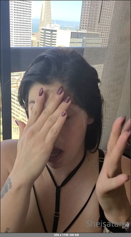 MEGA-FANS – sheisatang-17-04-2021-Eating his load. Got a beautiful hotel for the night with a view of the Bay. Cant wait to share the videos and photos