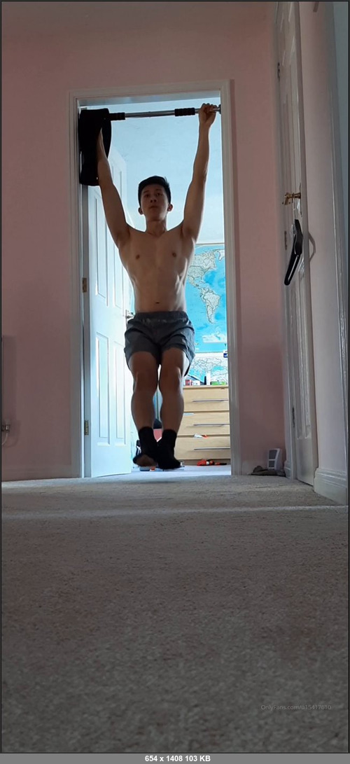 MEGA-FANS – tylerwu97-12-04-2020-One of my go to exercises for abs, especially during lockdown. If youre strong enough to do this with your legs straight and no swinging, try one arm  Should I