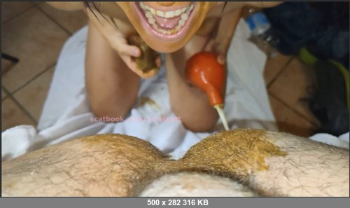 Extreme Scat Porn Site 1- Enema in face slow motion with Kirascatt