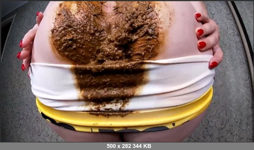 Extreme Scat Porn Site 1- Janet – Farting And Pooping In Yellow Shorts